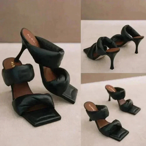 Free People Alohas Twist Strap Mule Sandals Black Size 38 NWOT $190 - Picture 10 of 16